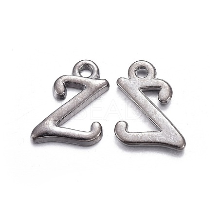 Gunmetal Plated Alloy Letter Pendants LS-PALLOY-J718-01B-Z-1