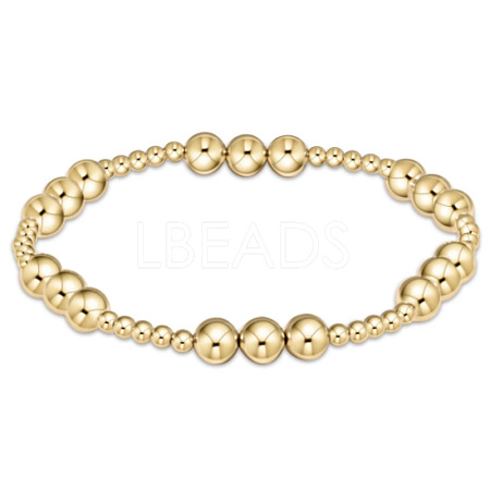 Bohemia Brass Round Beaded Stretch Bracelets TK0566-10-1