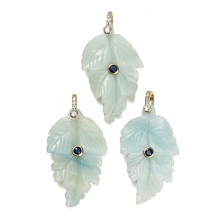 Natural Flower Amazonite Pendants G-K372-06G-A01-1