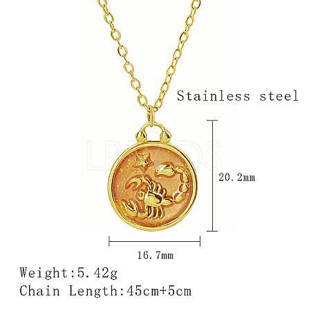 304 Stainless Steel Enamel Constellation Pendant Necklaces LS-DJ0261-5-1-1