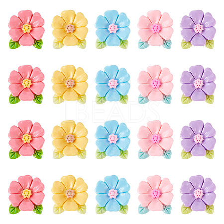20pcs Opaque Resin Cabochons RESI-TADJ0001-08D-1
