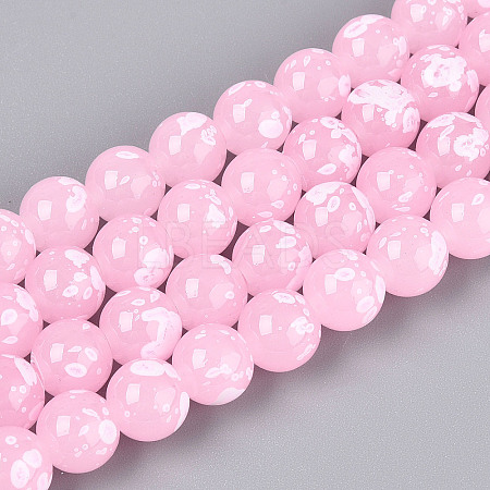 Baking Paint Glass Beads Strands DGLA-N015-10mm-02-1