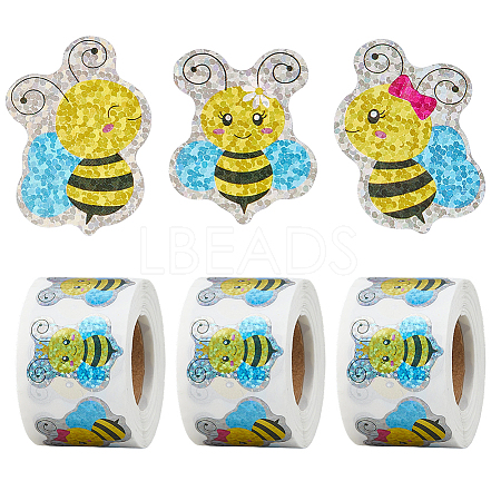 3 Rolls Paper Self-adhesive Stickers Roll STIC-FH0001-34-1