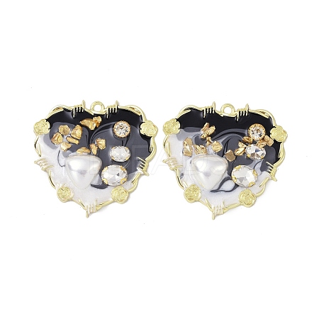 Rack Plating Alloy Enamel Pendants FIND-I038-16A-1