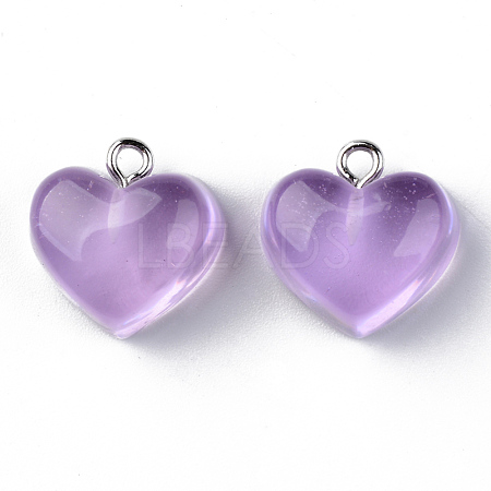 Transparent Resin Pendants X-RESI-R429-30B-1