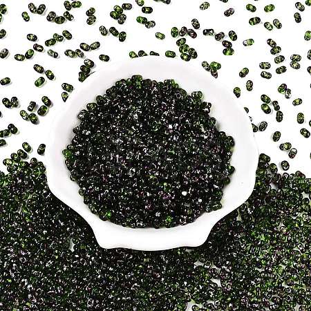 Picasso Spray Painted Glass Seed Beads SEED-T006-04-18-1