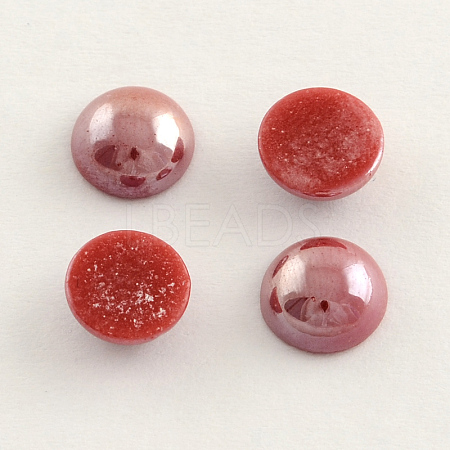 Pearlized Plated Opaque Glass Cabochons PORC-S801-14mm-24-1