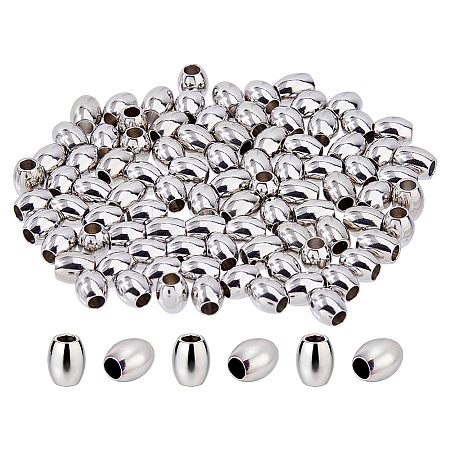 100Pcs Barrel 202 Stainless Steel Spacer Beads STAS-DC0017-45-1