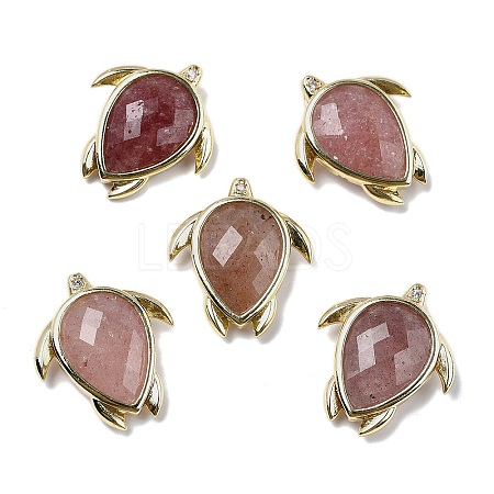 Natural Strawberry Quartz Pendants G-U019-02G-06-1
