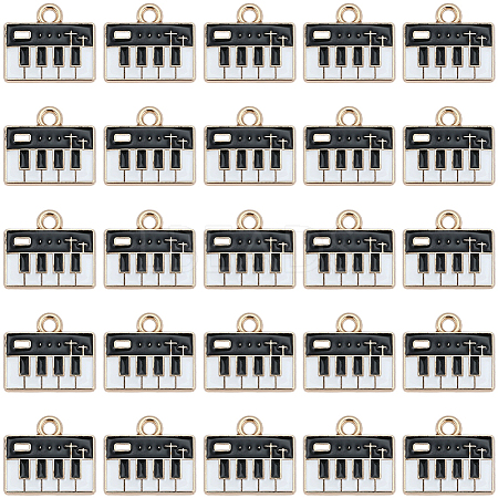 60Pcs Alloy Enamel Piano Charms FIND-SC0021-63-1