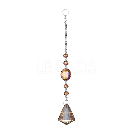 Crystal Teardrop Beaded Wall Hanging Decoration Pendant Decoration HJEW-G019-01F-1