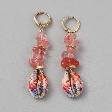 Alloy Shell Shape Leverback Earrings EJEW-WH0004-194C-1
