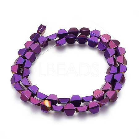 Electroplated Non-magnetic Synthetic Hematite Beads Strands G-P392-C02-1