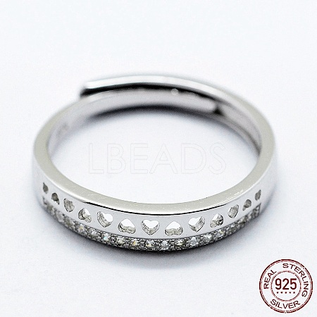 Rhodium Plated 925 Sterling Silver Rings STER-G027-19P-L-1