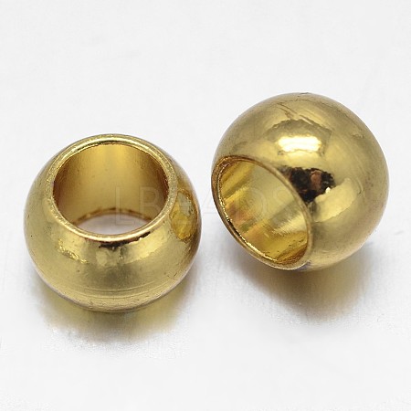 Rondelle Brass Beads X-KK-L111A-01G-1