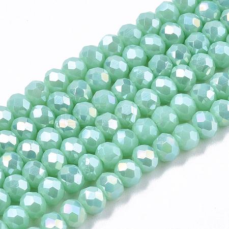 Electroplate Glass Beads Strands EGLA-A034-P6mm-B16-1