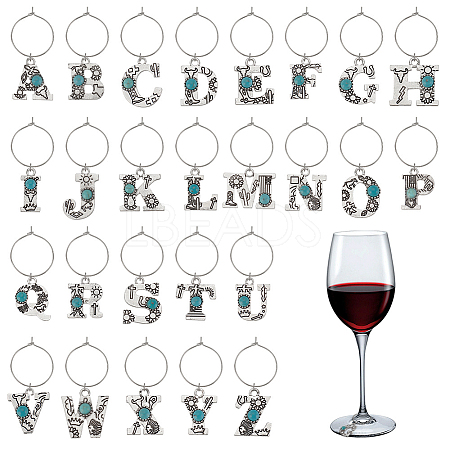 Brass Wine Glass Charms AJEW-GA00015-1