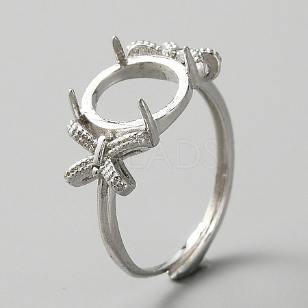Adjustable Brass Solitaire Ring Settings FIND-WH0120-63A-1