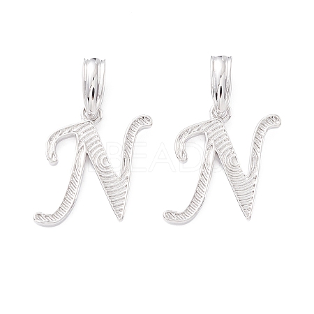 Rack Plating Eco-Friendly Brass Letter Pendants KK-K265-02P-N-1