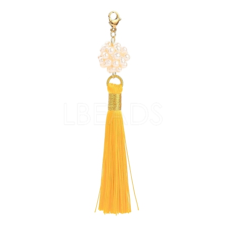 Polyester Tassel Big Pendants PALLOY-JF00473-01-1