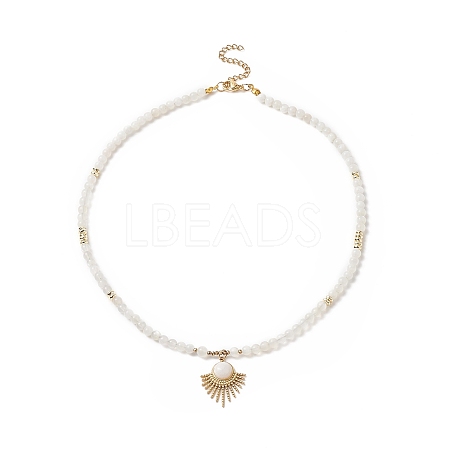 Natural White Moonstone Beaded Necklaces NJEW-JN04226-03-1