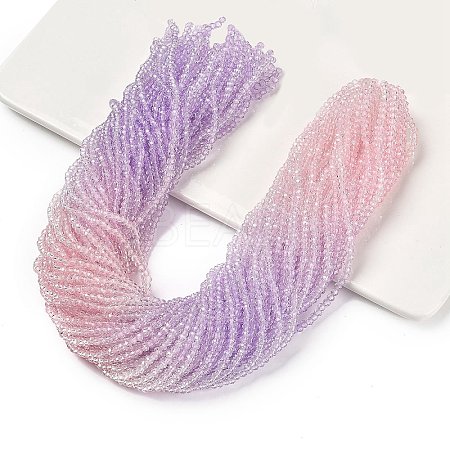Transparent Painted Glass Beads Strands X-DGLA-A034-T1mm-A05-1