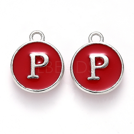 Platinum Plated Alloy Enamel Charms ENAM-S118-03P-P-1