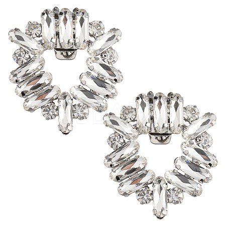 1 Pair Alloy Crystal Rhinestone Shoe Buckle Clips FIND-GF0005-99-1