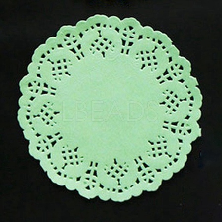 Flower Lace Paper Doilies AJEW-WH0248-228B-1