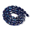 Opaque Solid Color Electroplate Glass Beads Strands EGLA-N013-P10mm-B03-2