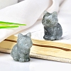 Natural Labradorite Carved Healing Cat Figurines PW-WG98432-06-1