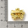 Rack Plating Brass Micro Pave Cubic Zirconia Fold Over Clasps KK-H485-35G-3