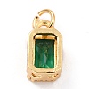 Real 18K Gold Plated Brass Inlaid Cubic Zirconia Charms ZIRC-L100-075G-02-4