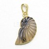 Natural Agate Crystal Electroplate Conch Pendants G-F168-14-2