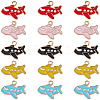 40Pcs 5 Colors Alloy Enamel Pendants ENAM-SC0008-19-1
