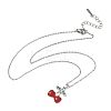 Brass & Cubic Zirconia Enamel Pendant Necklaces SA-CBA7E55-02P-4