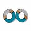 Transparent Resin & Walnut Wood Pendants RESI-M027-01D-1