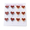 6 Pair 2 Color Heart Acrylic Stud Earrings EJEW-A024-12B-1