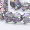 Electroplated Glass Beads Strands EGLA-Q092-8mm-A08-3