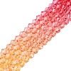 Gradient Color Baking Paint Glass Bead Strands DGLA-A039-T6mm-A03-4