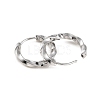 Non-Tarnish 304 Stainless Steel Hoop Earrings EJEW-M218-05P-2