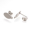Non-Tarnish 304 Stainless Steel Stud Earring Findings STAS-Q223-03-3