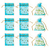 30Pcs Gold Stamping Moon Star Organza Drawstring Gift Bags ABAG-TA0002-21F-1