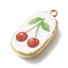 Fruit & Floral & Animals Printed Handmade Porcelain Pendants X-STAS-Z207-01G-09-2