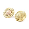 Flat Round Real 14K Gold Plated 304 Stainless Steel Stud Earrings EJEW-P258-32G-02-2