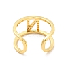 Clear Cubic Zirconia Initial Letter Open Cuff Ring RJEW-A012-01G-N-2
