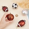 CHGCRAFT 6Pcs Football & Basketball & Baseball & Rugby Plastic Christmas Ball Pendants DIY-CA0003-20-3