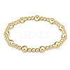 Bohemia Brass Round Beaded Stretch Bracelets TK0566-15-1
