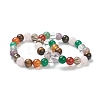 Natural Mixed Wealth Stone Beaded Stretch Bracelets BJEW-D446-D-39-1