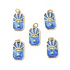 Rack Plating Brass Micro Pave Cubic Zirconia Pendants KK-H431-35G-4